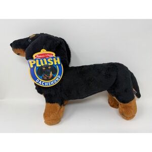 Melissa & Doug Plush Dachshund Dog Black Tan Stuffed Animal Toy